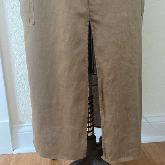 Magaschoni Women’s 100% Linen Cargo Midi Skirt Size 4 Urban Safari Inspired - Picture 3 of 9